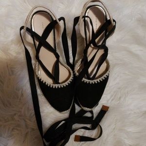 Zara lace up wedges size 8.5US